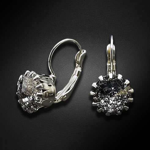 Auskarai "Vintāžš VI (Juoda patina)" su Swarovski™ kristalais